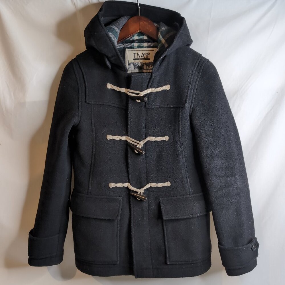 TNA Women's Black Wool Winter Jacket w/ Flannel Lining, Size Small